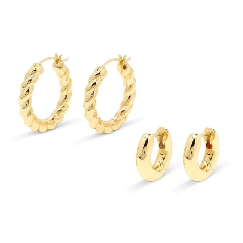 Dainty Twisted Hoop Earrings 18k Gold Plated Hoop Earrings Set For Women Fashion Jewelry Earrings Hoop Earrings