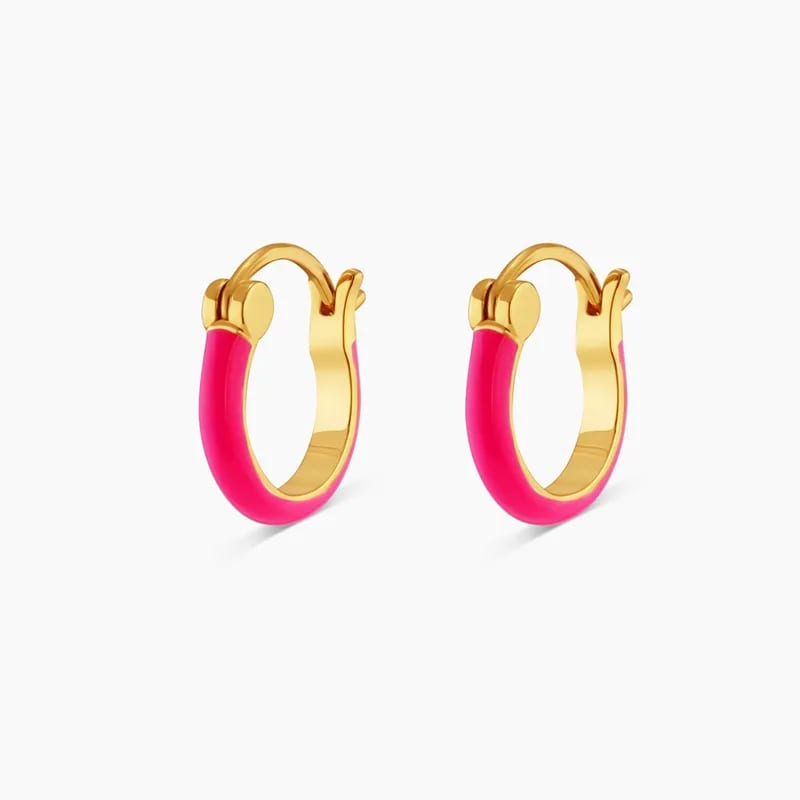 Fashion Wholesale 925 Silver 18k Gold Plated Colorful Enamel Hoop Earrings For Women Girls Hoop Earrings