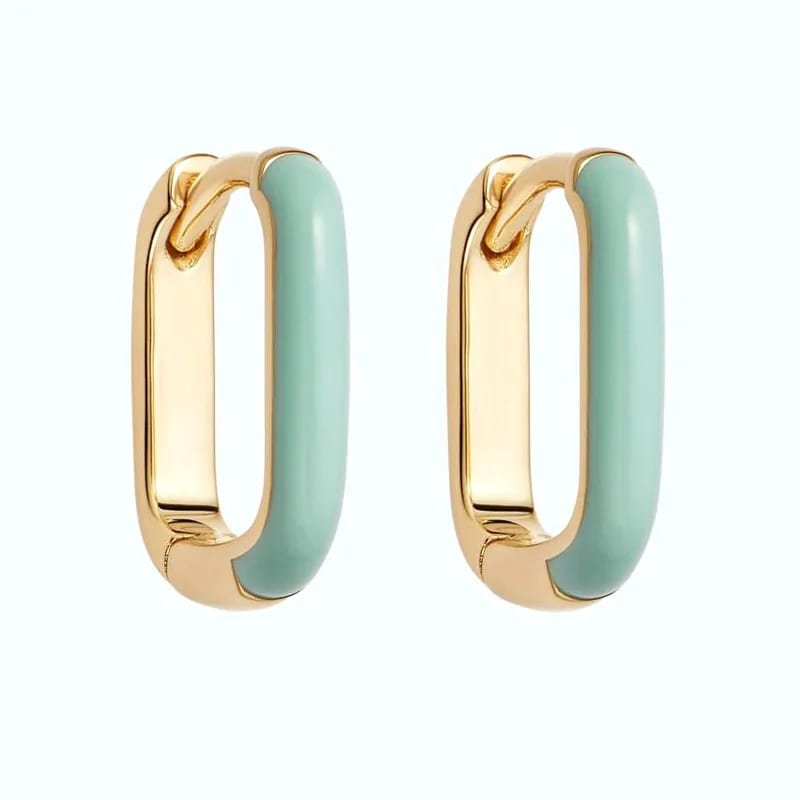 Fashion New Design Colorful Enamel U Shaped Hoop Huggie Earrings 18k Gold Plated Women’s Earrings Hoop Earrings