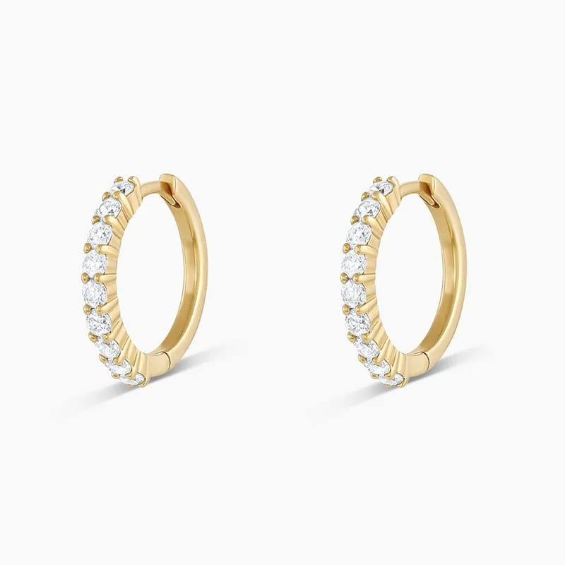 New 14k Gold Plated Earrings Minimalist Cubic Zirconia Huggie Hoop Earrings Jewelry For Women Hoop Earrings