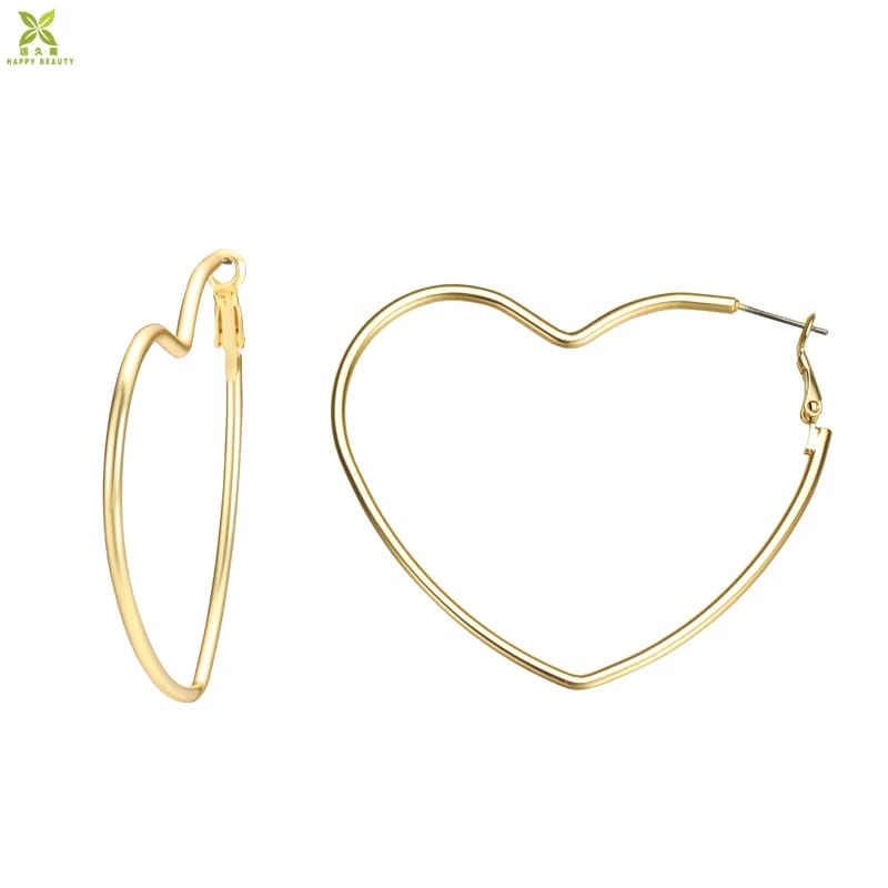 New Fashion Women Heart Shape 18k Gold Hoop Earrings Hoop Earrings
