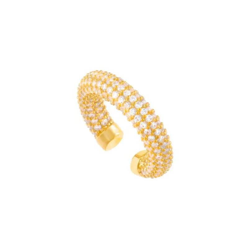New Fashion Cz Diamond Ear Cuffs 18k Gold Plated Clip On Earrings Non Piercing For Women Hoop Earrings