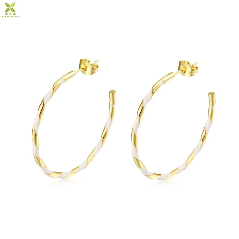 Fashion High Polish Brass Earring Hard Enamel Hoop Earing Women Hoop Earrings