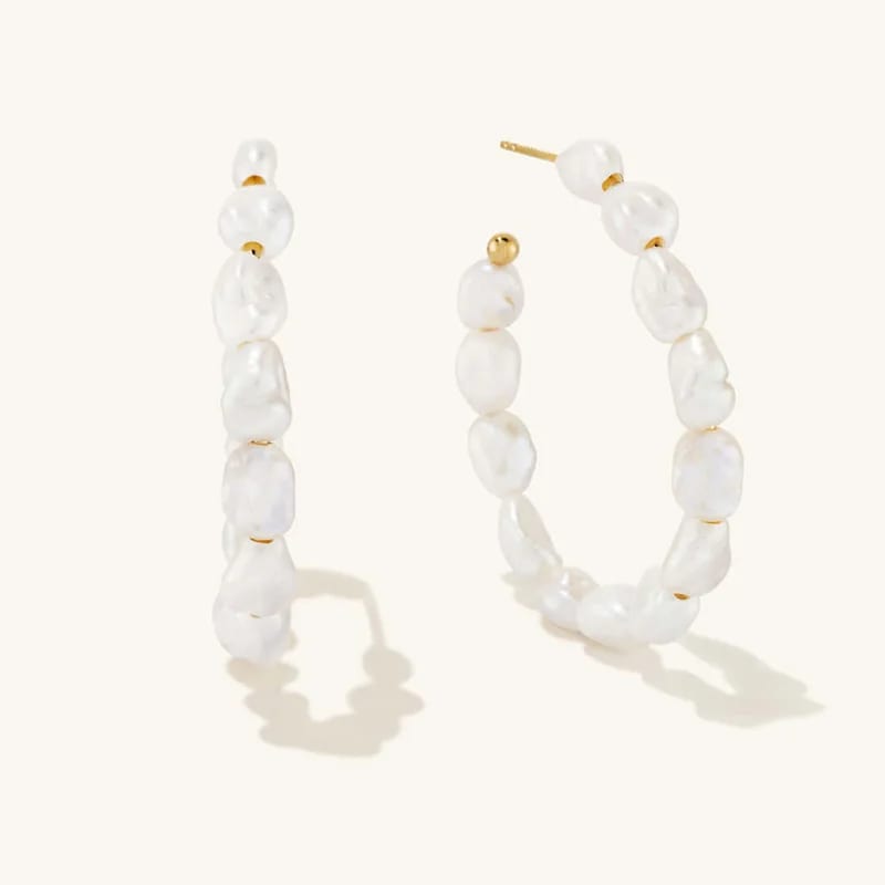 Manufacture Pearl Earrings Large Hoop Earrings For Women Mother Of Pearl Jewelry Hoop Earrings