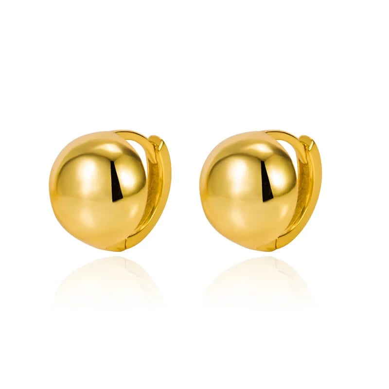 New Product High Polishing Circle Open Beaded Huggie Hoop Earrings For Women Wearing Hoop Earrings