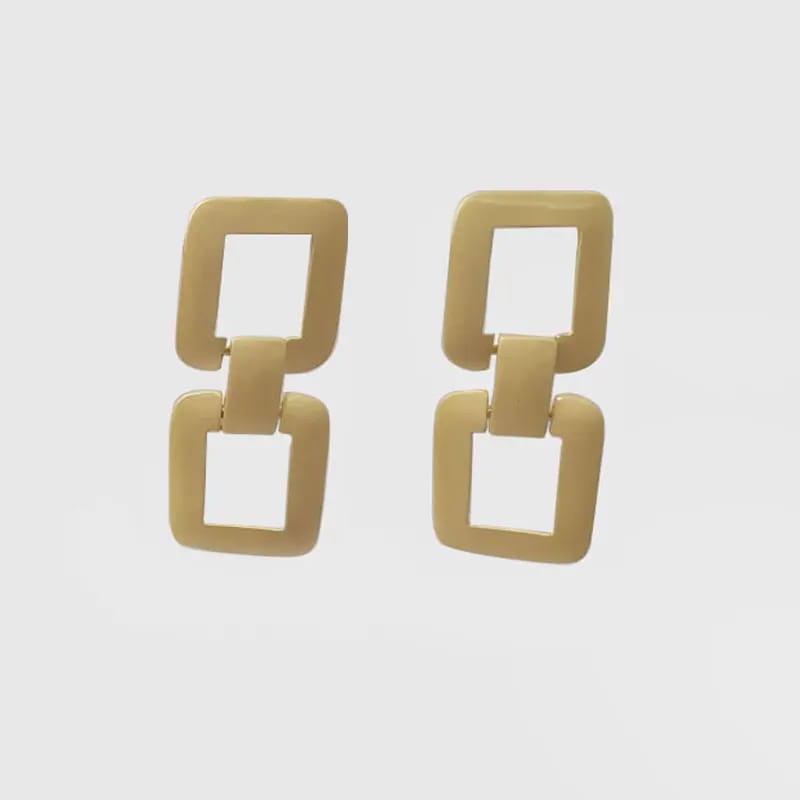 Manufacture Favorite High Polished Matt Gold Hoop Matte Gold Plated Earrings Hoop Earrings