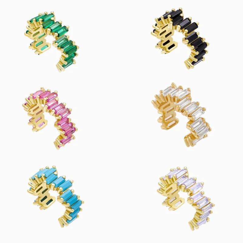 Fashion Emerald Creative Cute Huggie Diamonds Zircon Hoop Earring For Ladies Jewelry Hoop Earrings