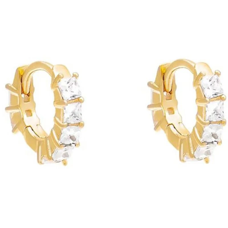 Custom Small Earrings Zircon Hoop Gold Plated 18k Jewelry Natural Stone Hoops Earring Party For Girl Friend Hoop Earrings