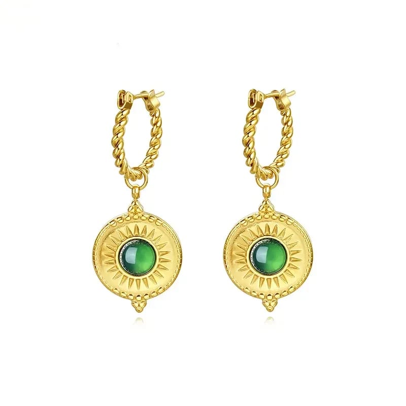 New Style Twisted Rope Sun Diamond Hoop Earrings Women Hoop Earrings