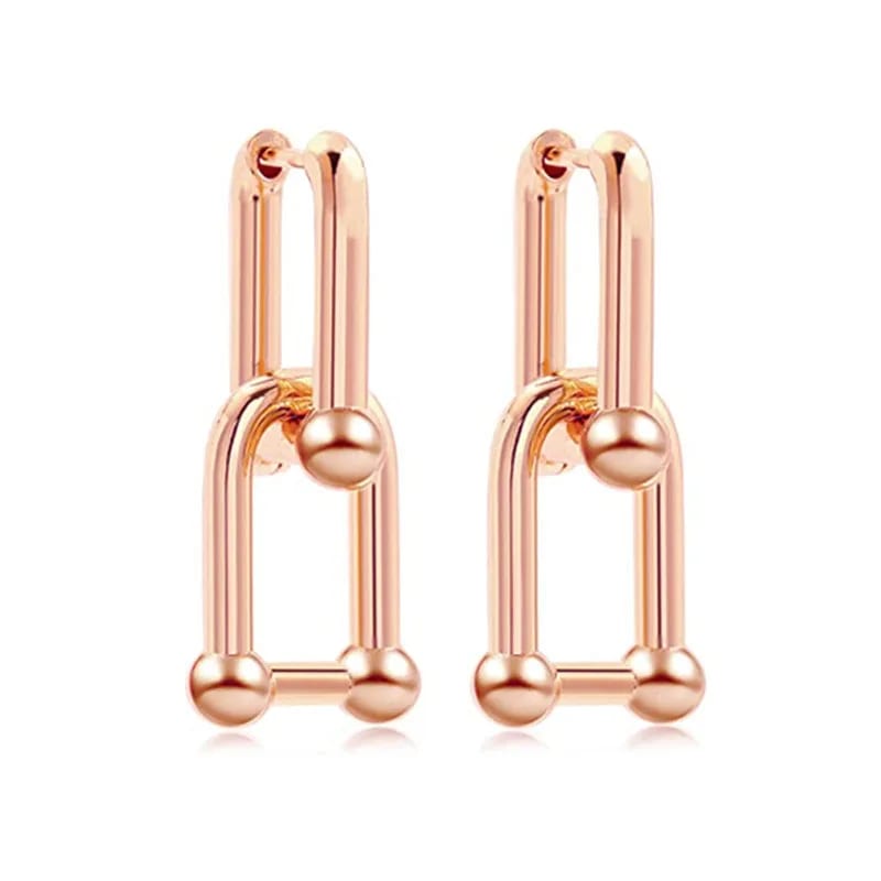U Link Dangle Earring Punk U Shape Style Hoop Earrings Hoop Earrings