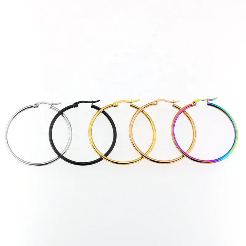 Oem Faux Gold Brass Wire Circle Hopp Earring With Multy Color And Size Available Hoop Earrings