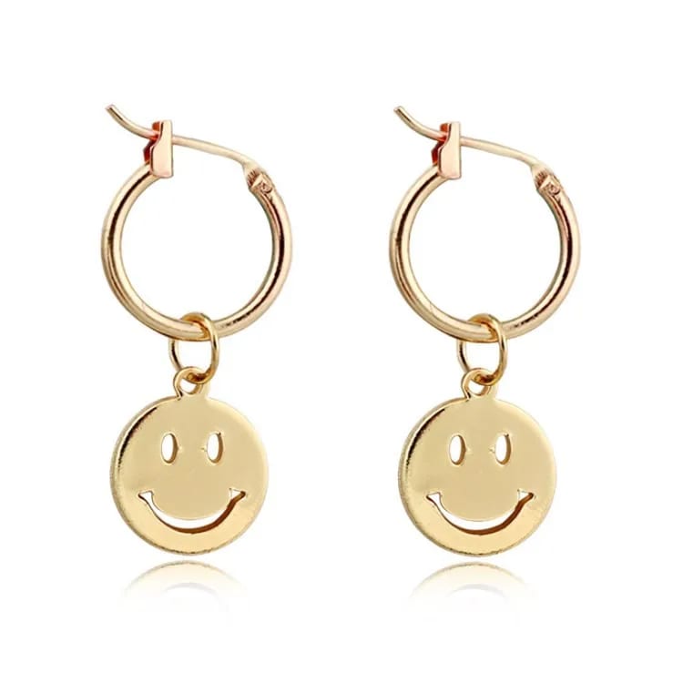 Tiny Smile Stud Earrings Smile Charming Hoops King Eye Catching Smile Face Stud Earrings Hoop Earrings