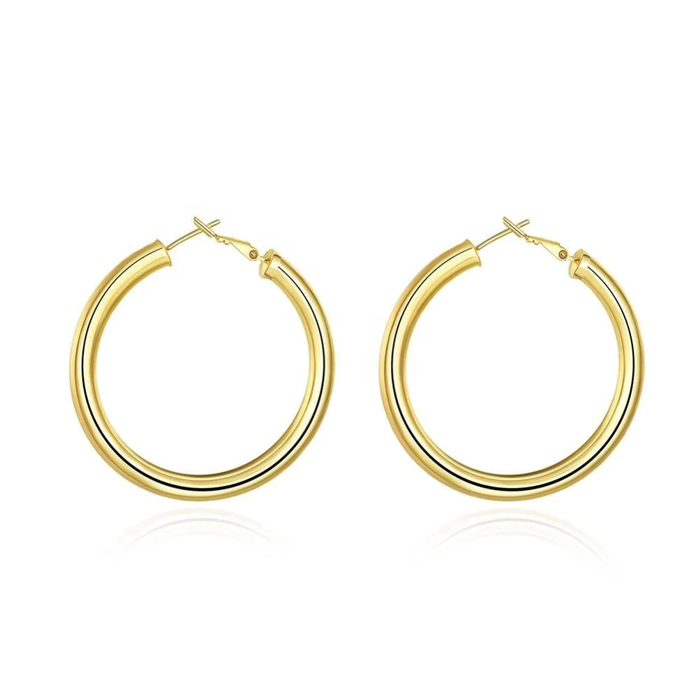 Latest Designs Ankara Gold Plated Copper Tube Hoop Earring Hoop Earrings