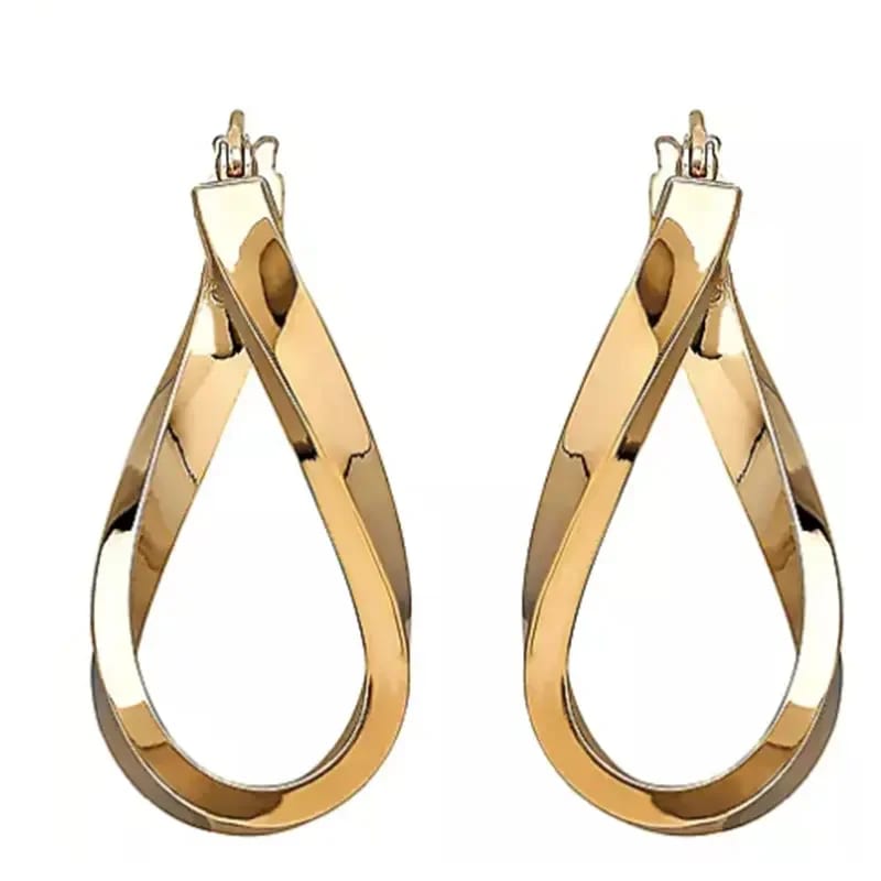 New Customised Gold Hoop Earrings 14k Gold Charming Hoop Earrings Twist Hoop Earrings Gold Hoop Earrings