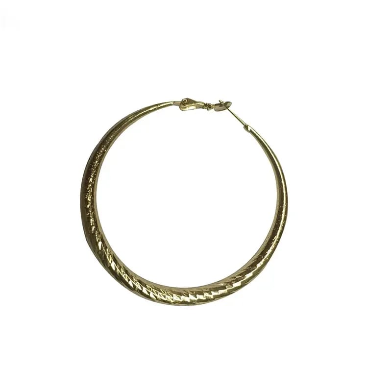 Fashion Small Round Hoop Earring 18k Gold Plated Round Big Geometric Diamond Pattern Hoop Earrings For Men Women Hoop Earrings