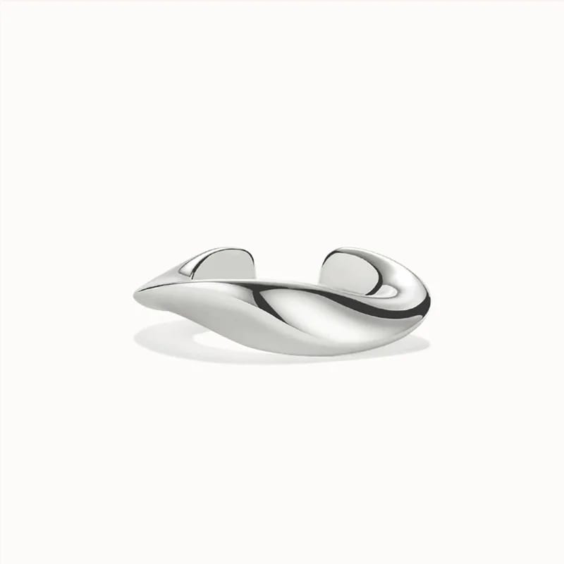 Trendy Daily Wear 925 Sterling Silver Wave Ear Cuff Earrings No Hole Cuffs Earring Simple Earrings Non Pierced Wholesale Ear Cuff