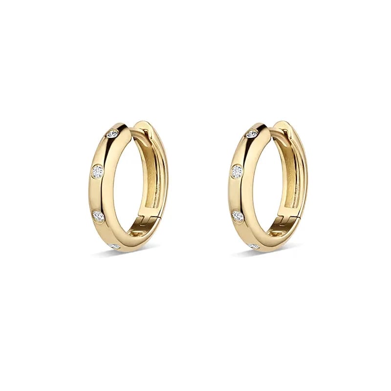 Exquisite Cubic Zircon Hoop Earrings Dainty Sparkling 18k Gold Plated 925 Silver Cz Huggies Earrings For Women Huggie Earrings