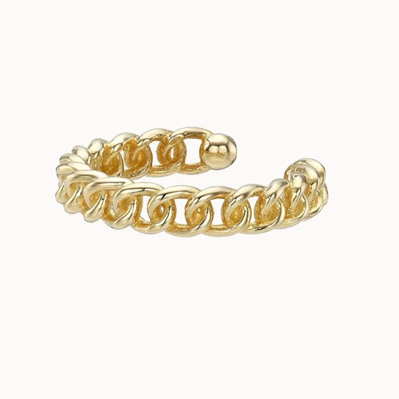 Trendy Jewelry 14k Gold 925 Sterling Silver Mini Cuban Link Chain Ear Cuff Earrings Ear Cuff
