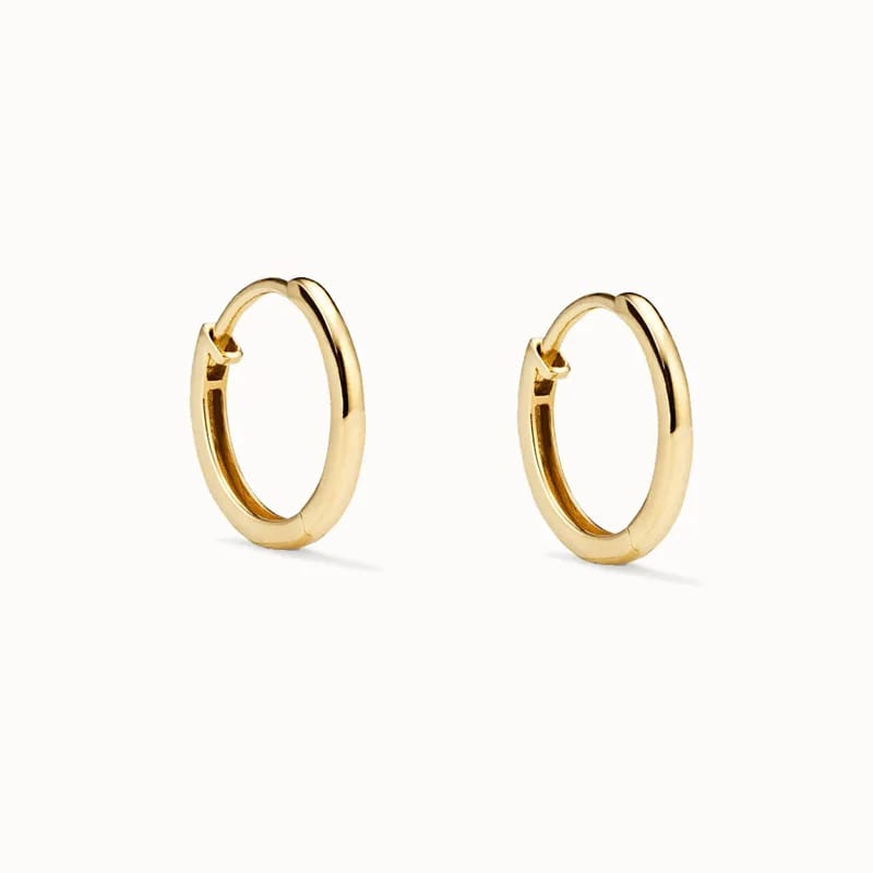 Classic 14k Gold Plated 925 Sterling Silver Easy Huggie Hoop Earrings Jewelry For Women Huggie Earrings