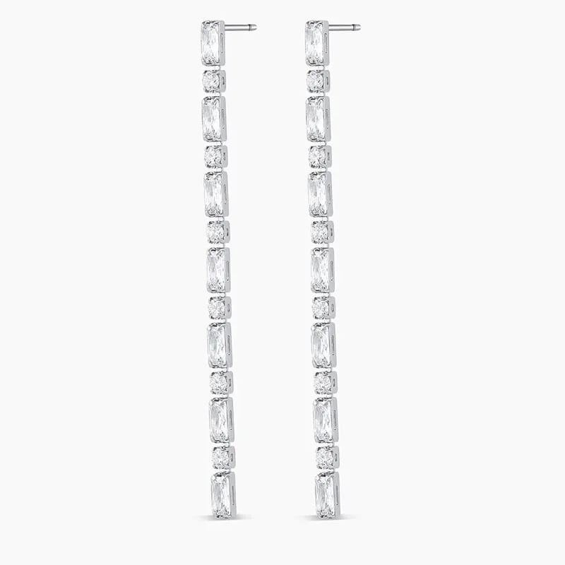 Delicate Statement Earrings Trendy Geometric Long Crystal Rhinestone Drop Earrings For Women Jewelry Drop Earrings
