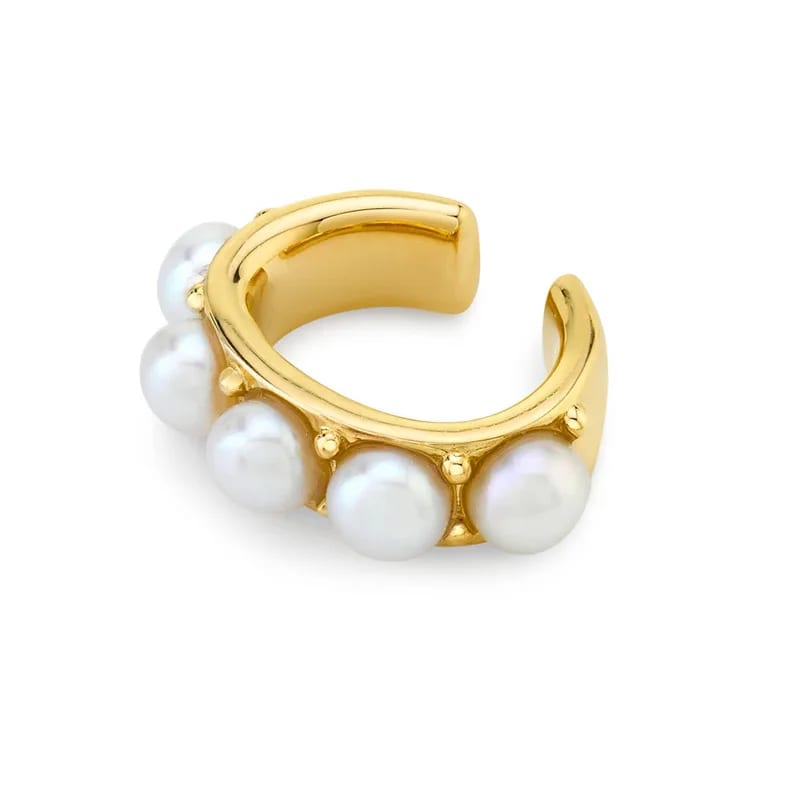 Wholesale Trendy Dainty 925 Sterling Silver Jewelry 18k Gold Ear Cuffs Non Pierced Ear Cuffs Pearl Earrings Jewellery Ear Cuff