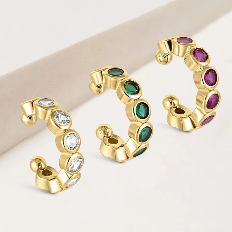 Dainty Fashion Non Pierced Clip On Cartilage Single Cuff Earrings 18k Gold 925 Sterling Silver Zircon Ear Cuff For Women Ear Cuff
