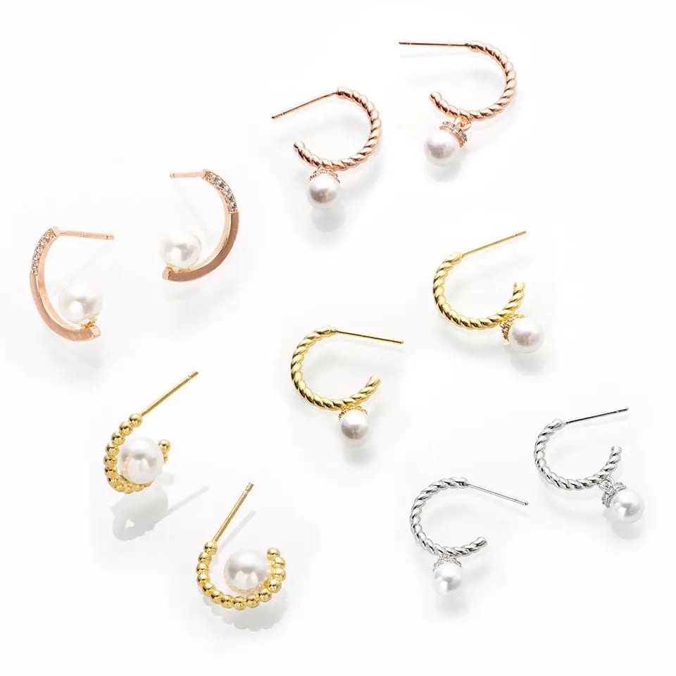 Custom Fashion Freshwater Pearl Drop Earring For Women S925 Sterling Silver Gold Plated Pearl Earring Drop Gift For Girl Drop Earrings