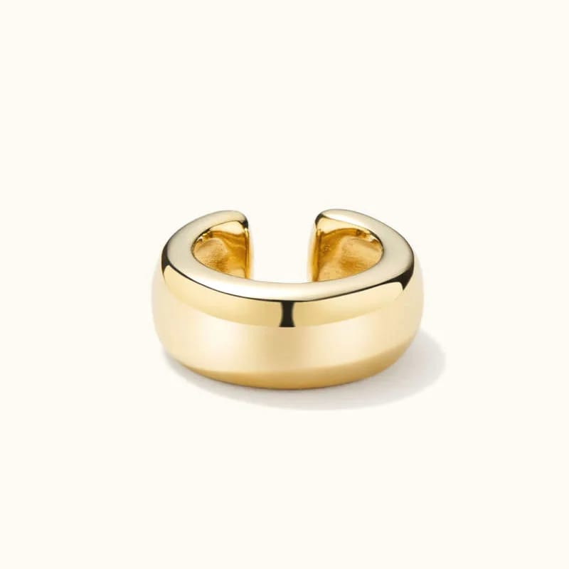 Simple Design 925 Sterling Silver 18k Gold Plated Smooth Ear Cuff For Girls Ear Cuff