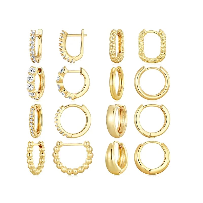 Fashion 925 Sterling Silver Jewelry 18k Gold Vermeil Cubic Zirconia Huggie Hoop Earrings For Women Huggie Earrings