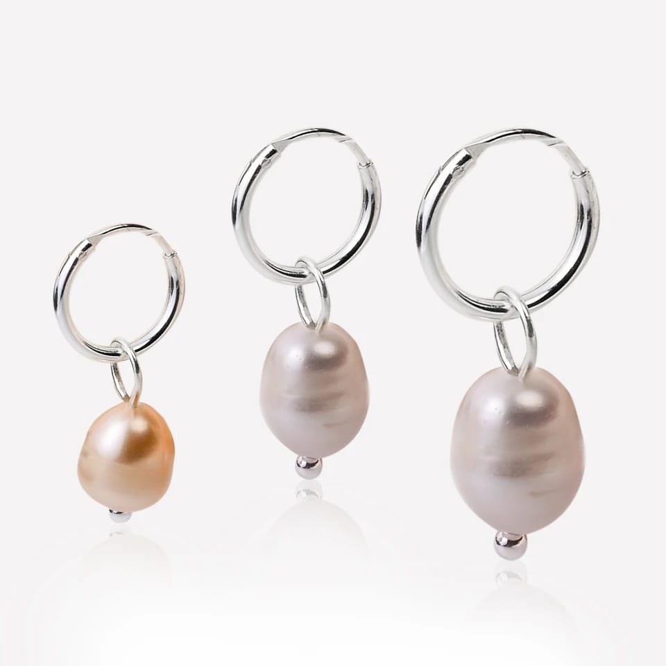 Minimalist Fashion Freshwater Pearl Earrings Jewelry 925 Sterling Silver Hoops Pearl Drop Earrings For Women Drop Earrings