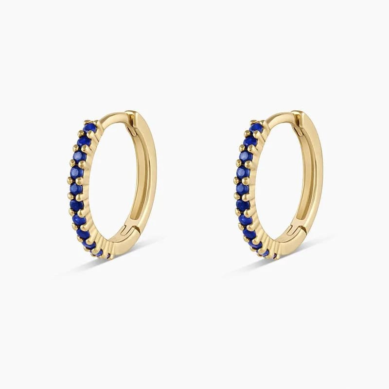New Trendy 925 Sterling Silver Jewelry 18k Gold Plated Pave Colorful Cubic Zircon Diamond Hoop Huggies Earrings For Women Huggie Earrings
