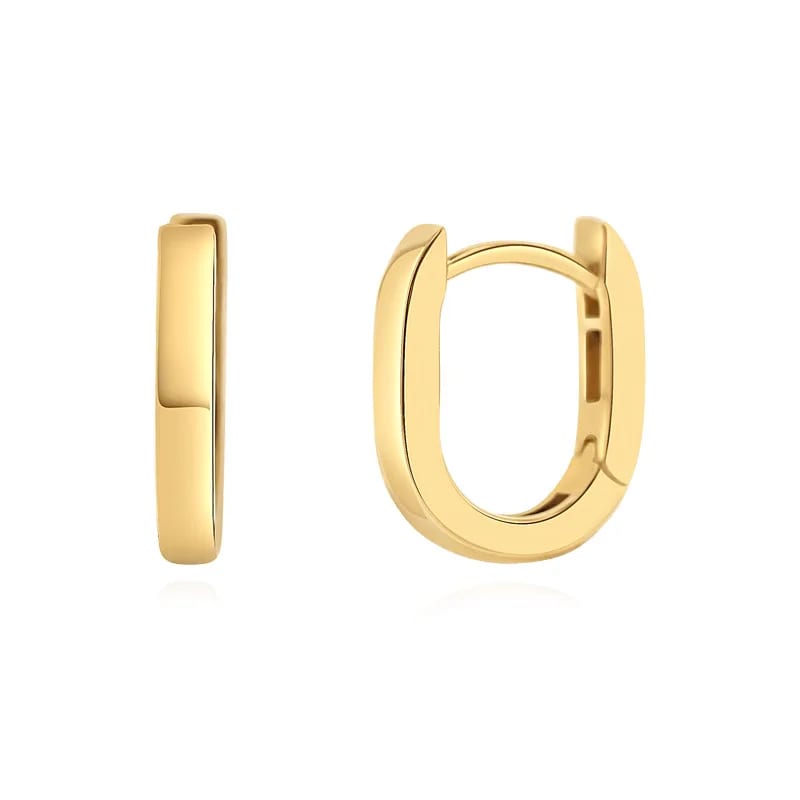 Simple Daily Wear Classic Design 925 Sterling Silver 18k Gold Plated Paper Clip Huggie Hoops Earrings Huggie Earrings