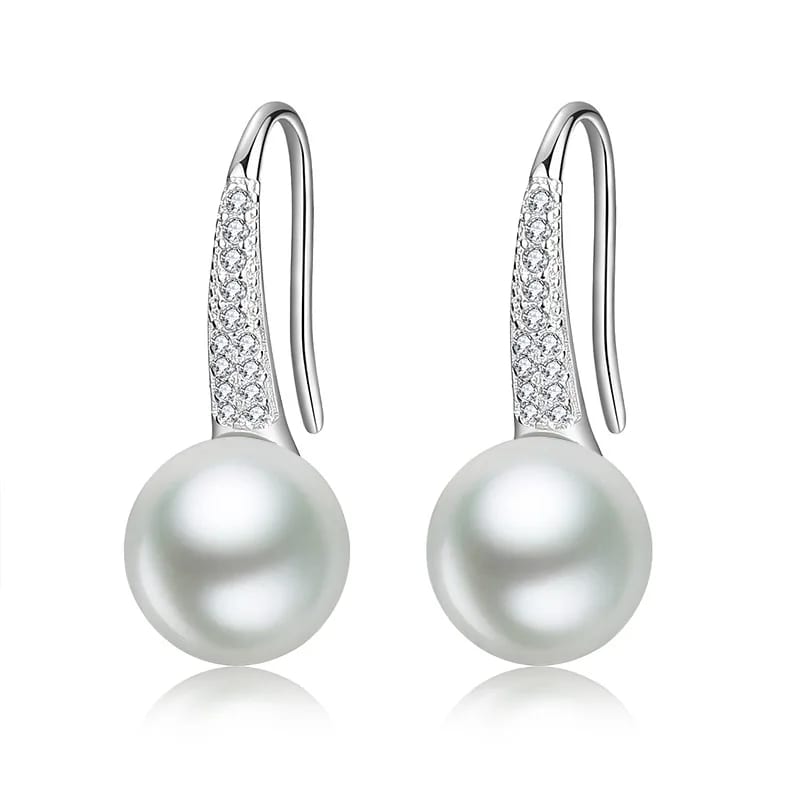 Fashion Luxury Pearl Earring Women Waterproof S925 Sterling Silver 18k Plated Zircon Earring Gift For Girl Friend Huggie Earrings