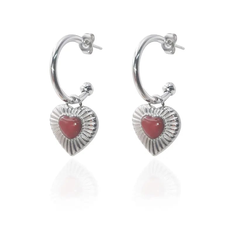 Wholesale 18k Gold Jewelry Fashion Women’s Rhinestone Heart Drop Dangle Hoop Earrings Drop Earrings