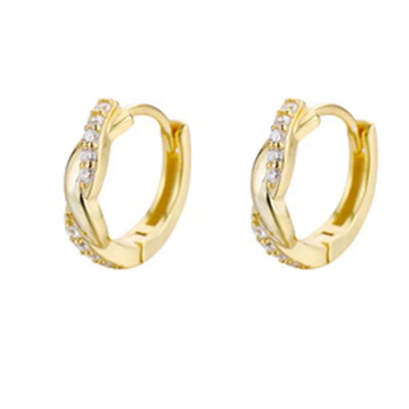 Best Seller Ip Plated Huggie Hoops Natural Stone Minimalist S925 Sterling Silver Earrings For Girls Huggie Earrings