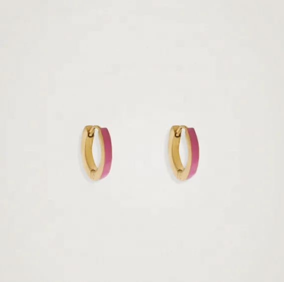 SXS JEWELRY Stainless Steel Jewelry Manufacturer Custom Enamel Huggie Hoop Jewelry Earrings Huggie Earrings