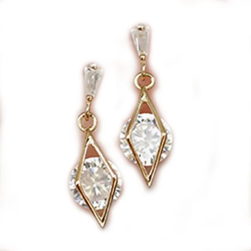 Best Design S925 Sterling Silver 18k Gold Plated Waterproof Hypoallergenic Cz Drop Earring With Gemstone Drop Earrings