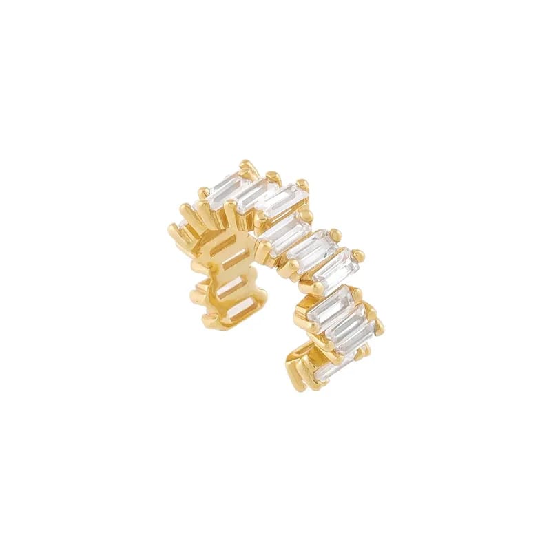 New Trendy Jewelry Ear Cuffs For Non Pierced Ears Cubic Zircon Scattered Baguette Earring Cuffs Ear Cuff