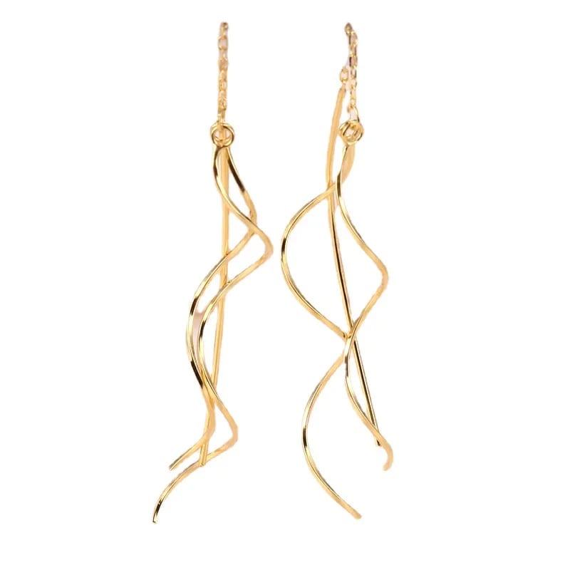 Fine Classic S925 Sterling Silver 18k Gold Plated Drop Earrings Jewelry Long Party For Men And Women Drop Earrings