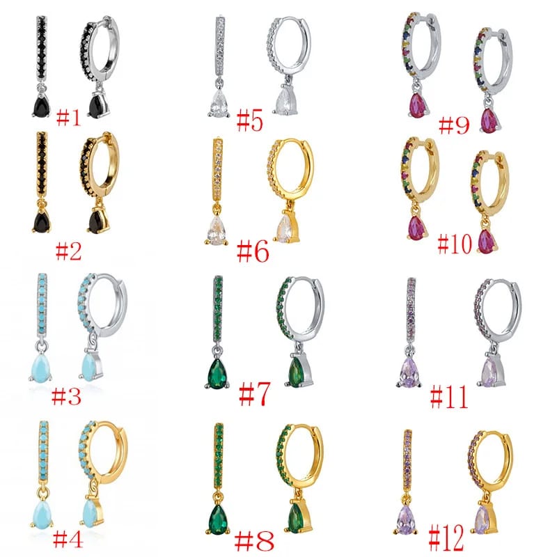 Fashion Luxury Heart Cz Huggie Earrings Jewelry Gold Plated Women Drop Earrings