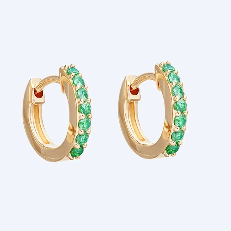 Custom Classic 18k Gold Plated 925 Sterling Silver Jewelry Cz Huggie Earrings For Women Huggie Earrings