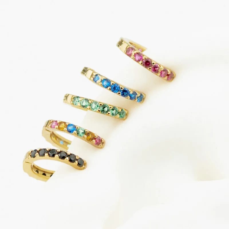Fashion Jewelry 14k Gold Cubic Zirconia Huggie Hoop Earrings Huggie Earrings