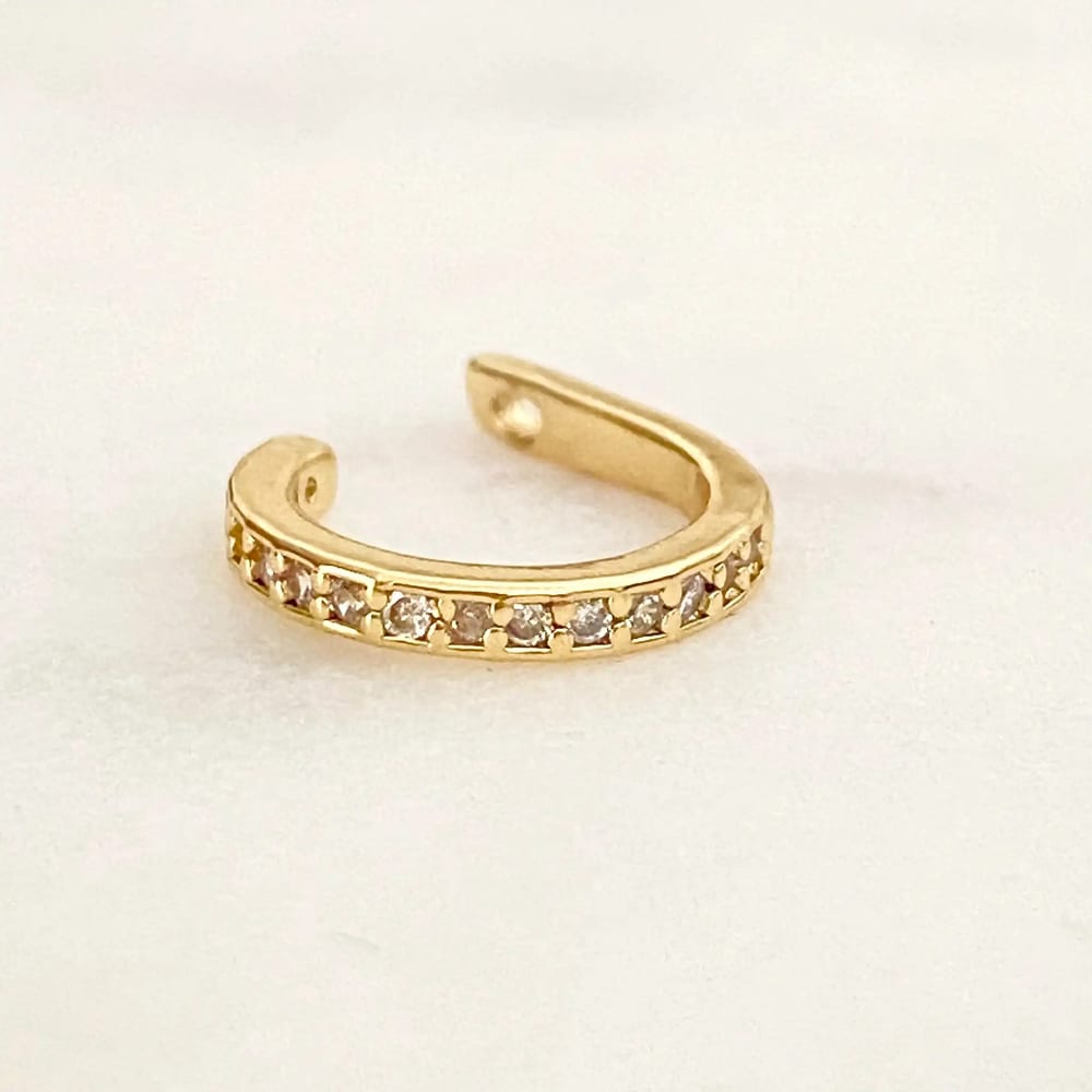 Luxury 18k Gold Plated Pave Square Cubic Zirconia Ear Cuff For Women Men Ear Cuff