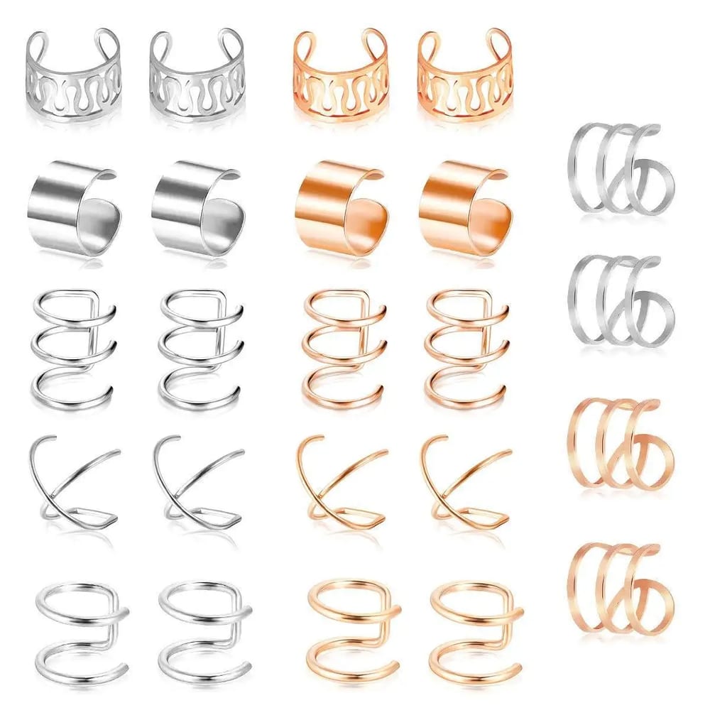 Custom Popular Multiple Laser Word Wire Cut Multiple Styles Stainless Steel Ear Cuff Men Women Ear Cuff