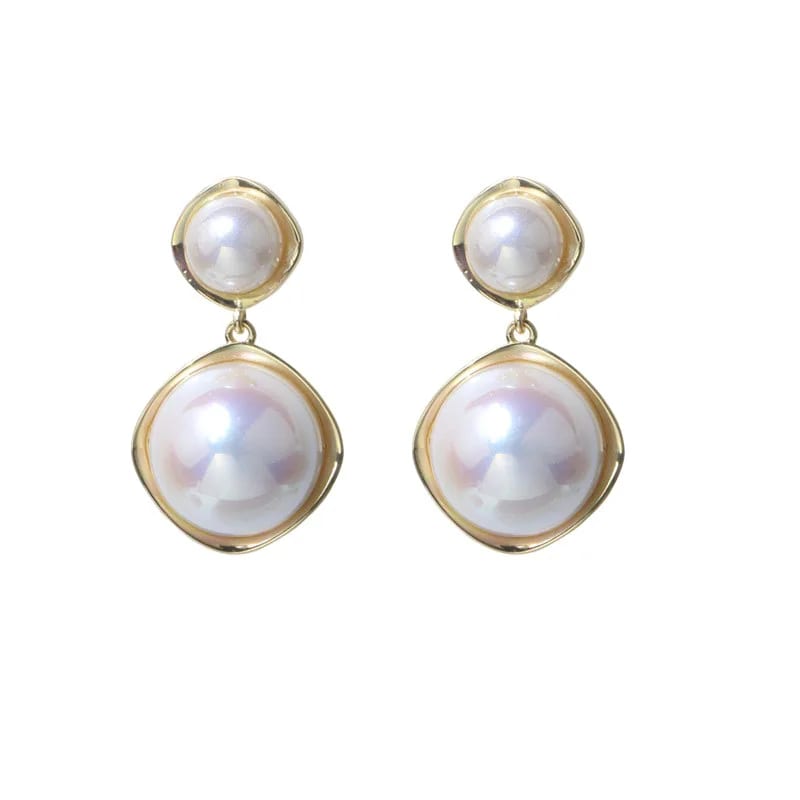 2022 Fashionable Trendy Retro Dangle Earrings Gold Plated Ladies Imitation Pearl Drop Earrings Jewelry Drop Earrings