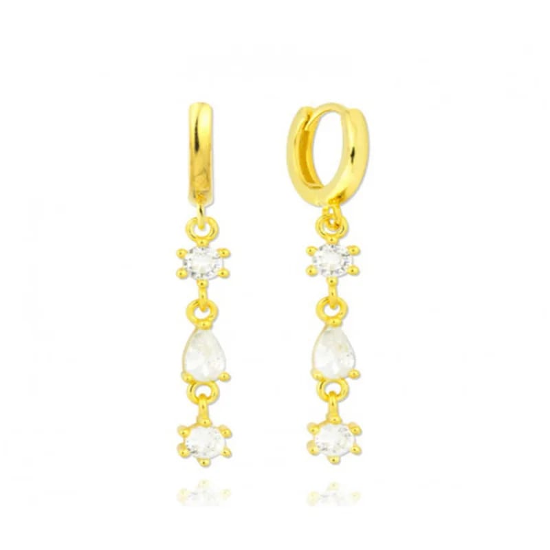 Custom Fashion Luxury Water Drop Cz Huggie Earrings Jewelry Gold Plated Women Huggie Earrings
