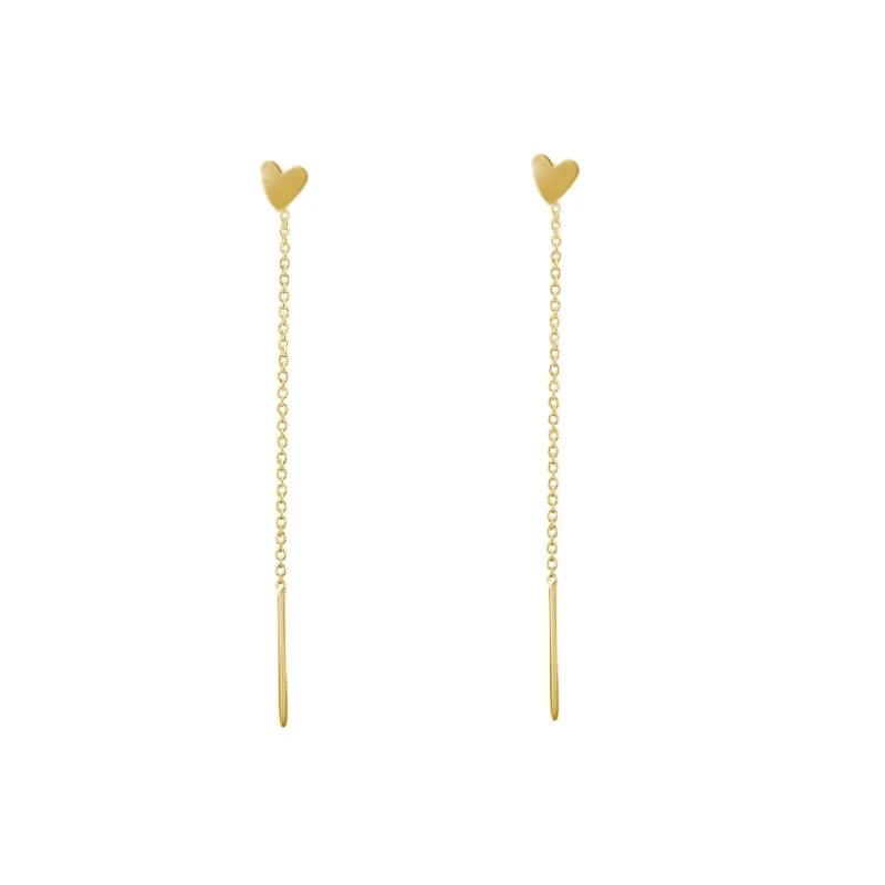 Wholesale Jewelry Sterling Silver Tassel Love Threader Drop Earrings Women Drop Earrings