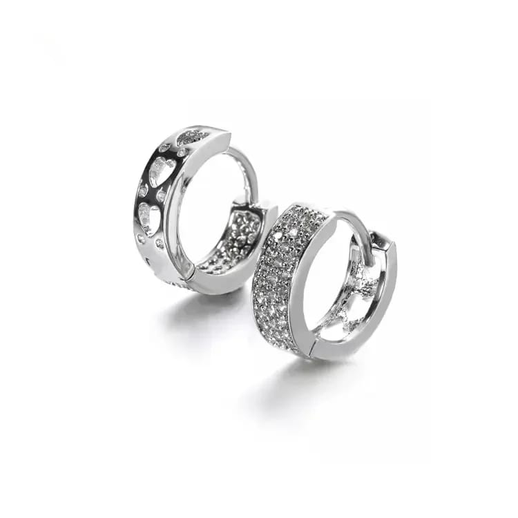 925 Sterling Silver Huggie Cz Hoop Earrings Designs For Women Huggie Earrings