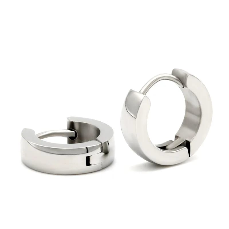 Stainless Steel Polishing Silver Color Custom Circle Huggie Hoop Earrings Jewelry Huggie Earrings