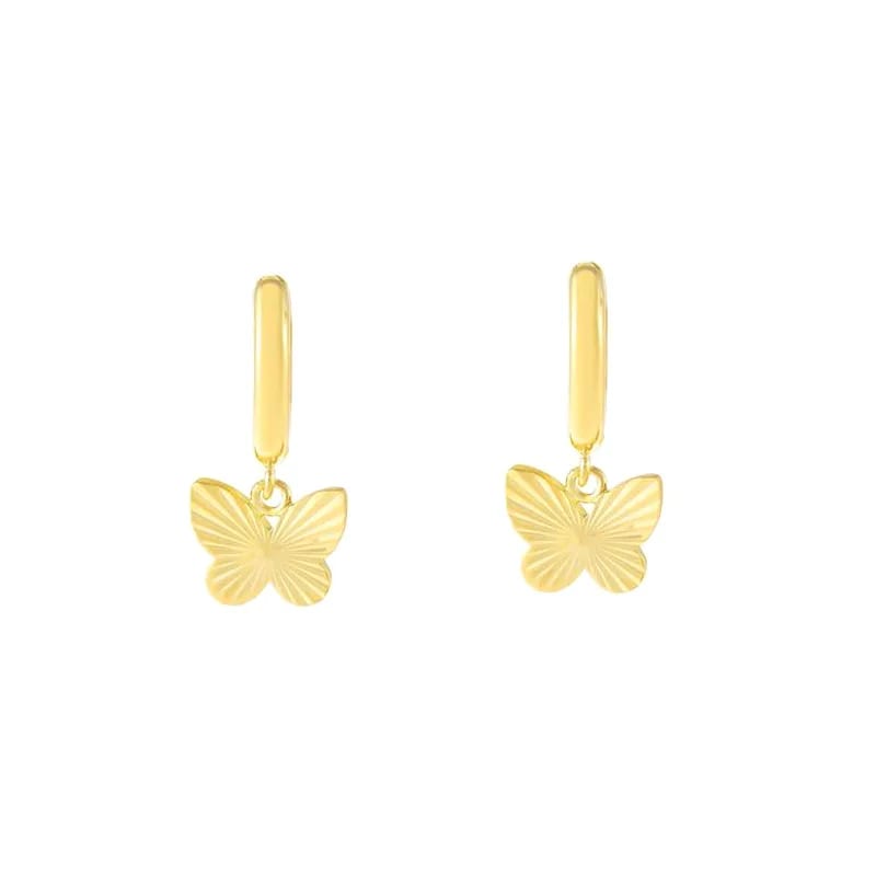 Hot Sale Butterfly Dangle Earrings 14k Gold Plated Butterfly Drop Huggie Earrings Jewelry For Women Huggie Earrings